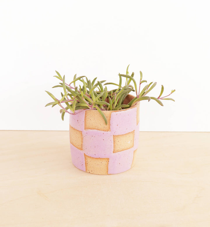 Handmade Ceramic Checkerboard Planter