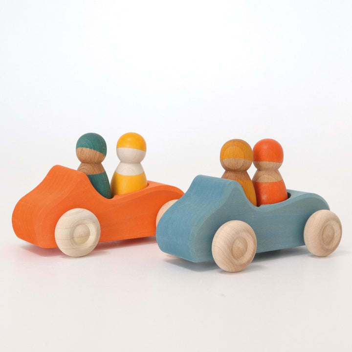 Large Wooden Convertible Car - Blue