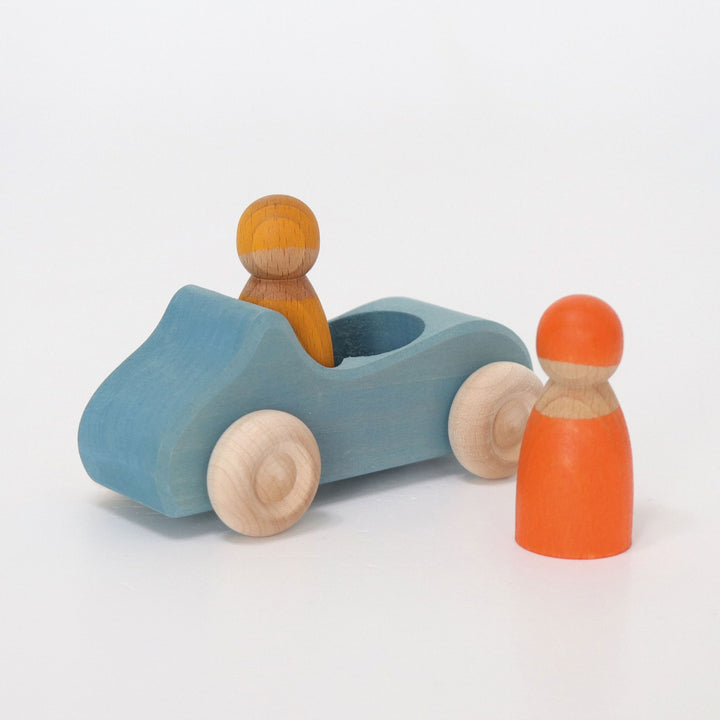 Large Wooden Convertible Car - Blue