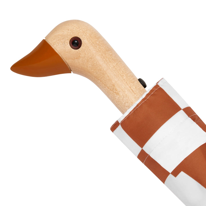 Peanut Butter Checker Compact Duck Umbrella