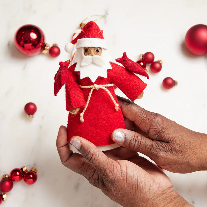 Snowy Garden Father Christmas Ornament