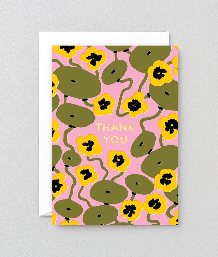 Thank You Nasturtiums Foiled Greetings Card