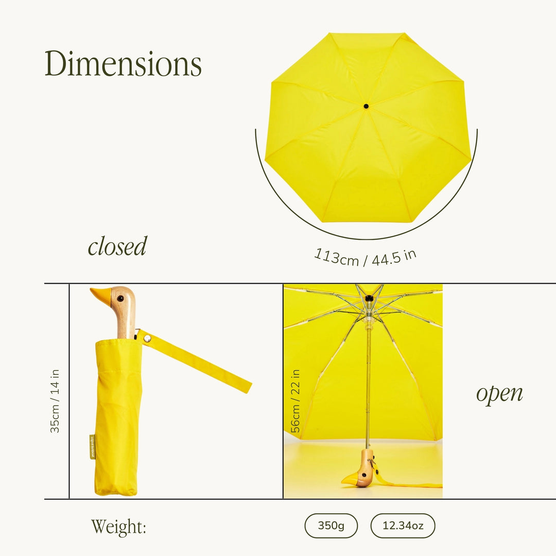 Summer Yellow Compact Duck Umbrella