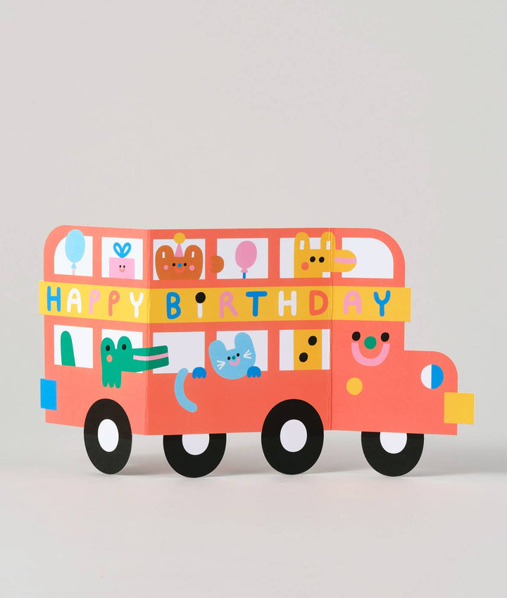 Birthday Bus  Fold Out Kid's Birthday Card