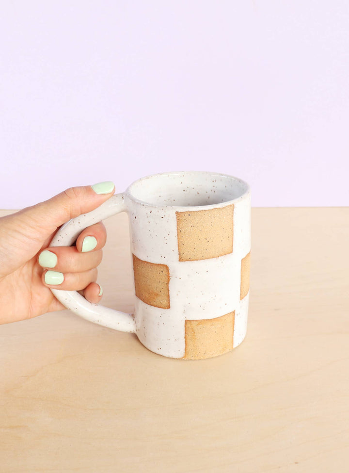 Checkerboard Ceramic Mug - 10 oz