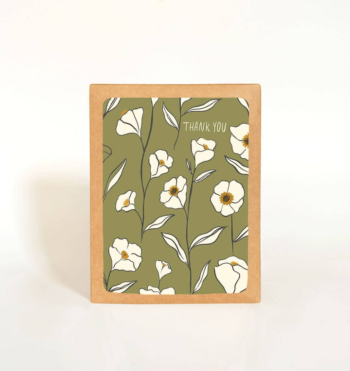 Thank You Flowers Card Boxed Set of 8