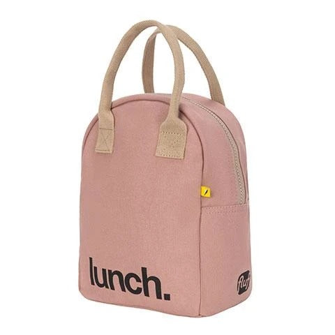 Zipper Lunch Bag - Mauve / Pink 'Lunch'