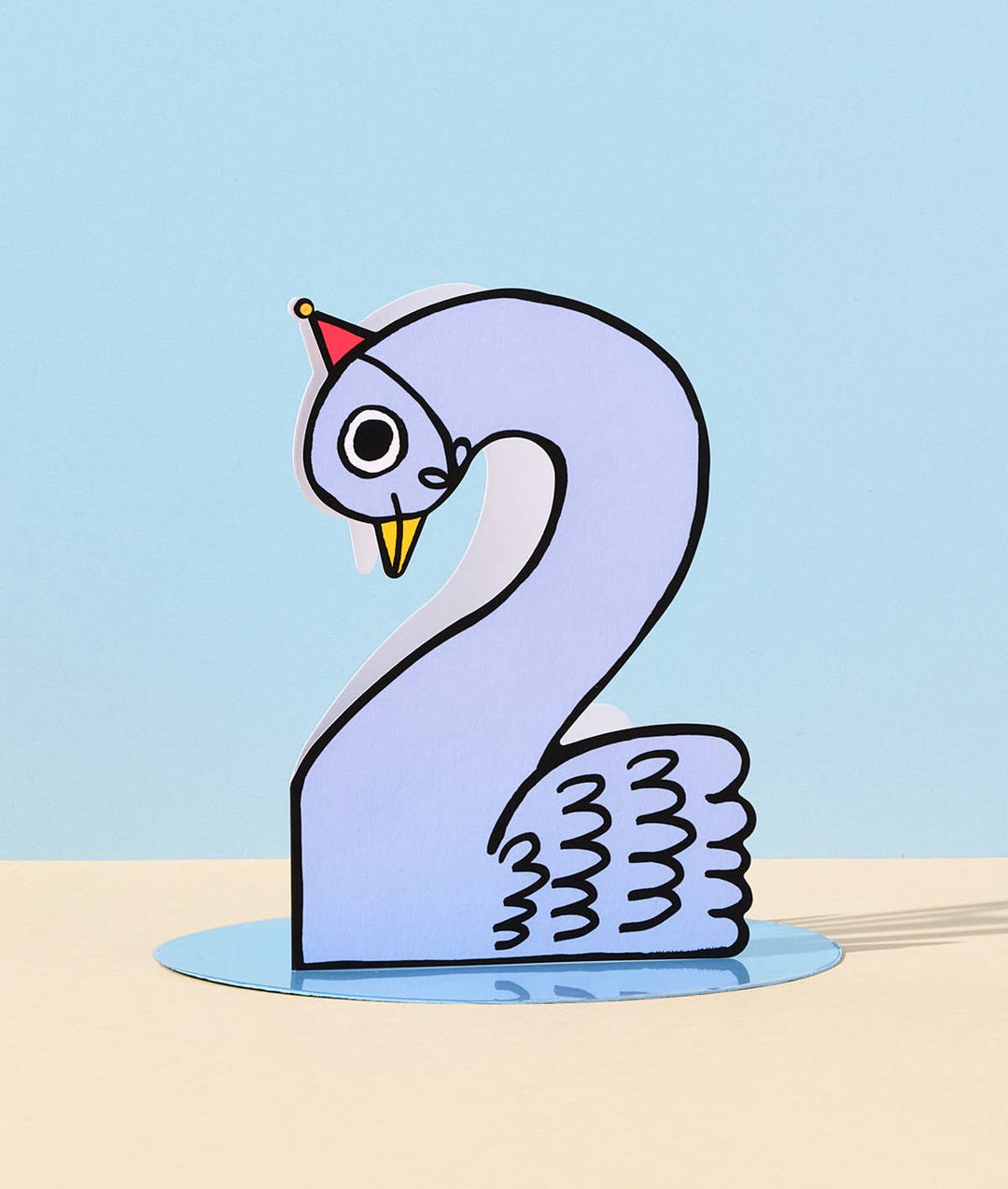 Swan 2nd Birthday Number Card