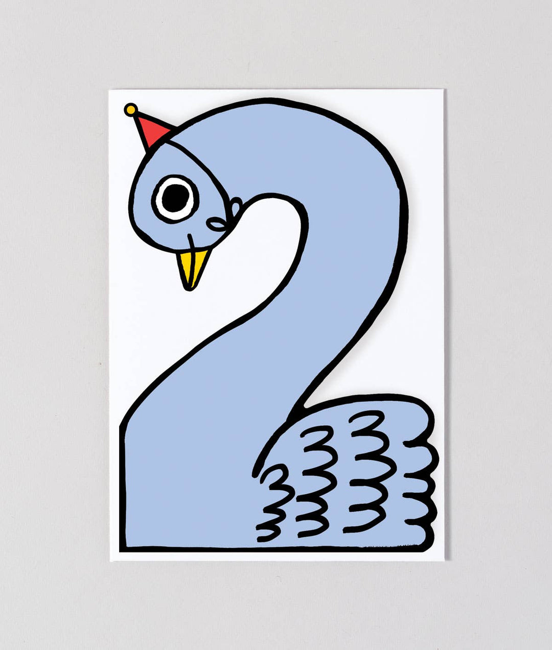 Swan 2nd Birthday Number Card