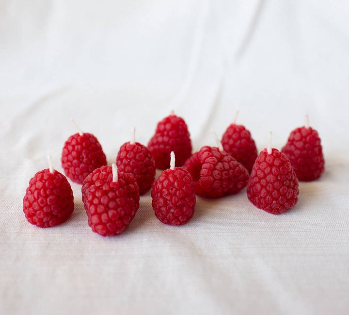 Beeswax Raspberry Birthday Candles