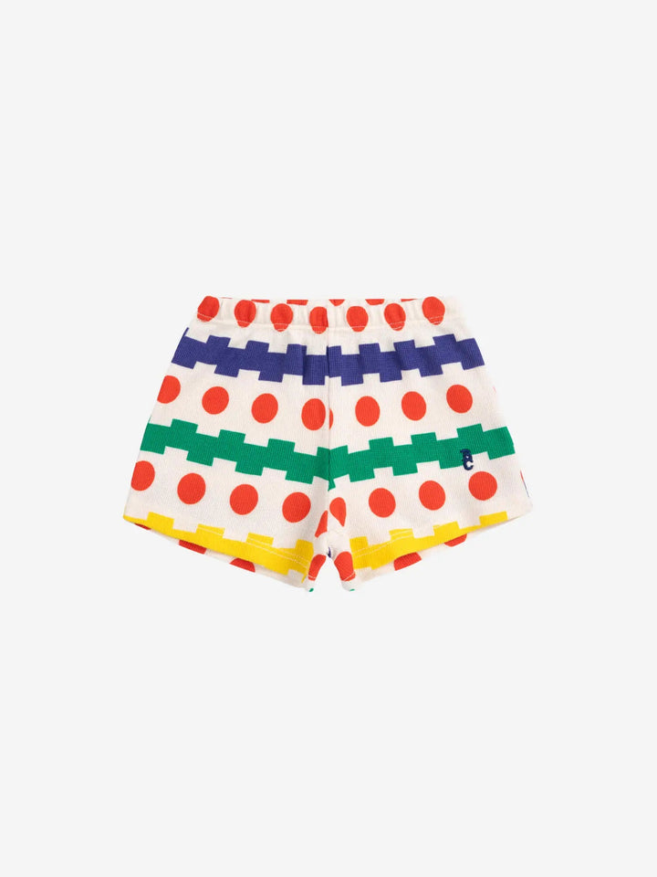 Geometrical all over waffle shorts