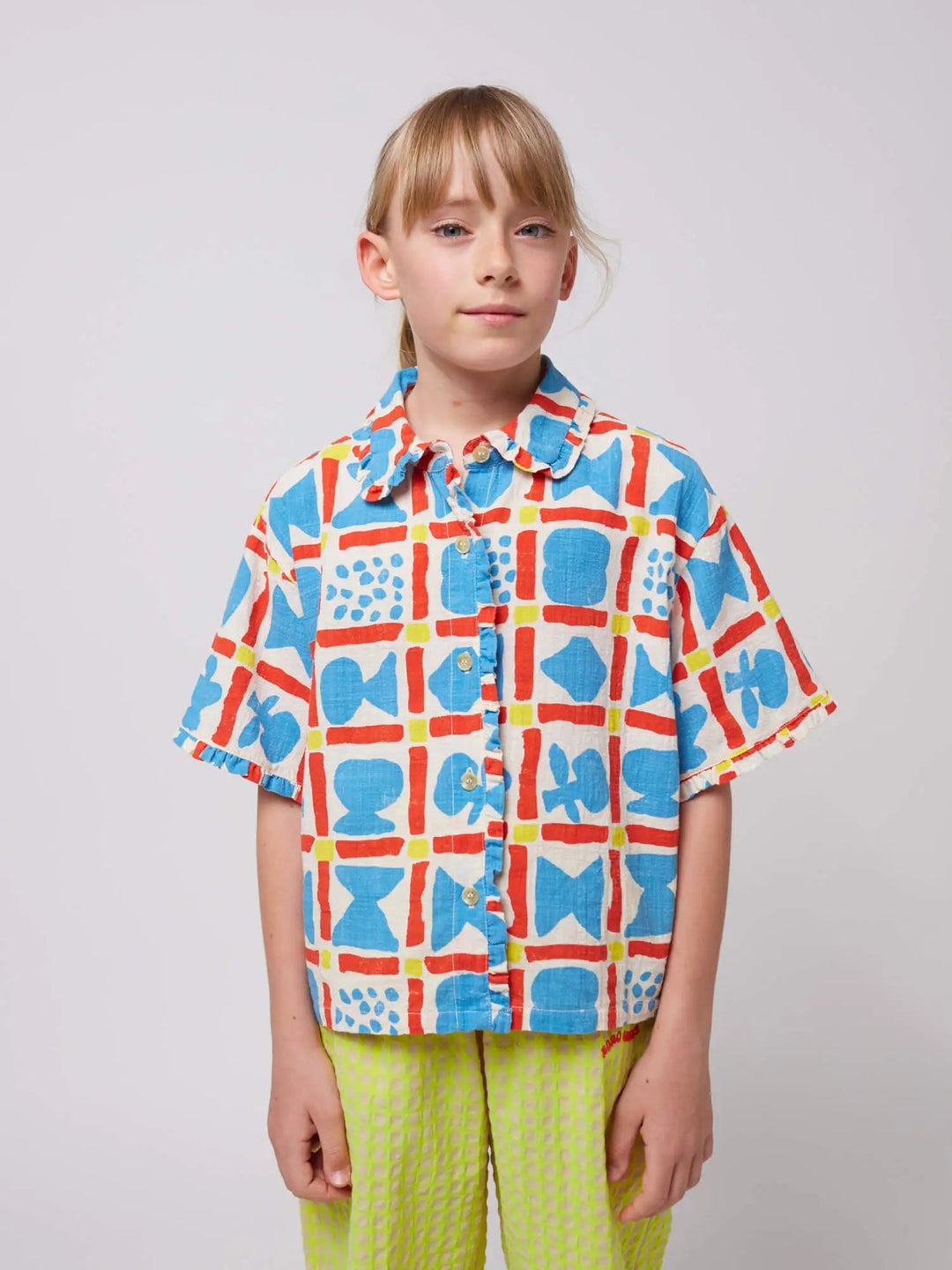 Geometric Game all over woven shirt