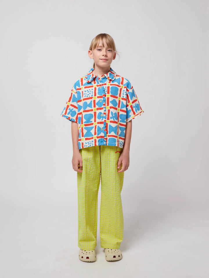 Geometric Game all over woven shirt