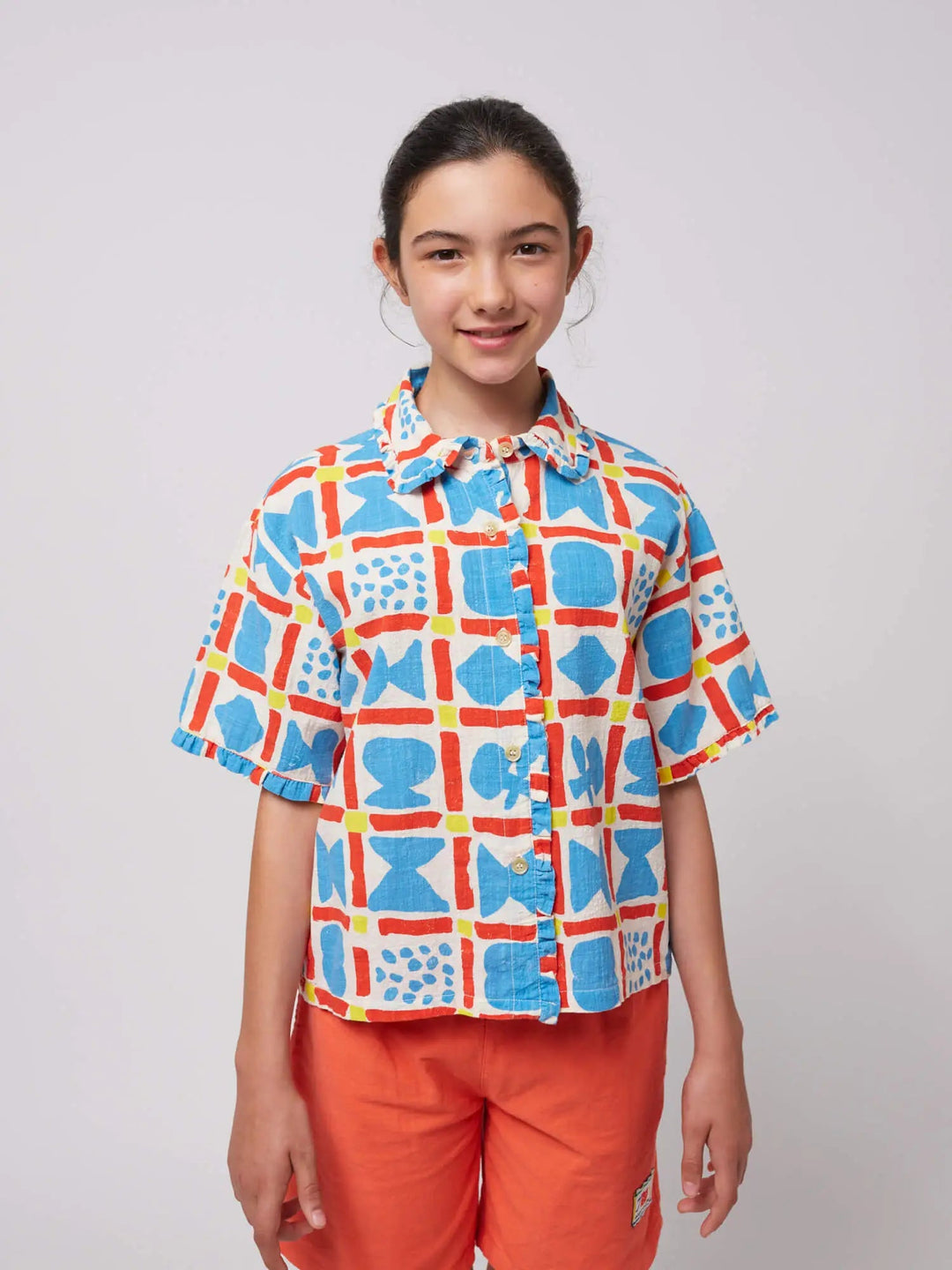 Geometric Game all over woven shirt