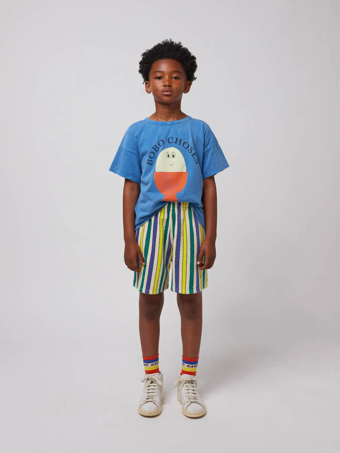 Multicolor Stripes terry cloth bermuda shorts