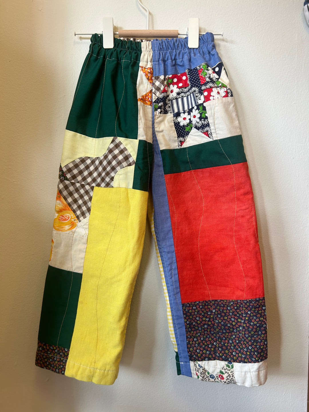 Upcycled Quilt Pants Sz 3/4