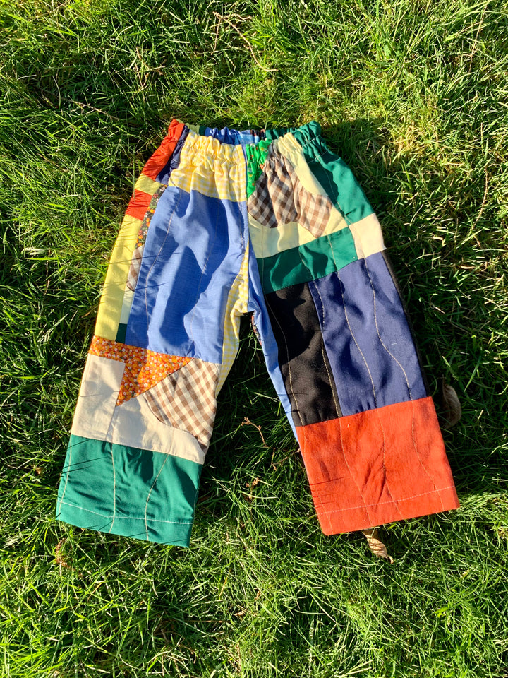 Upcycled Quilt Pants Sz 1/2