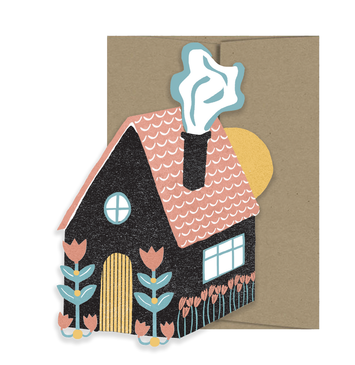 Folk Home - Die Cut Card