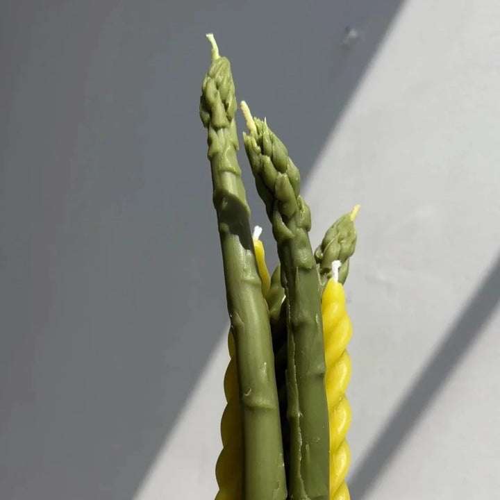 Asparagus Beeswax Candle Tapers (Set of 2)