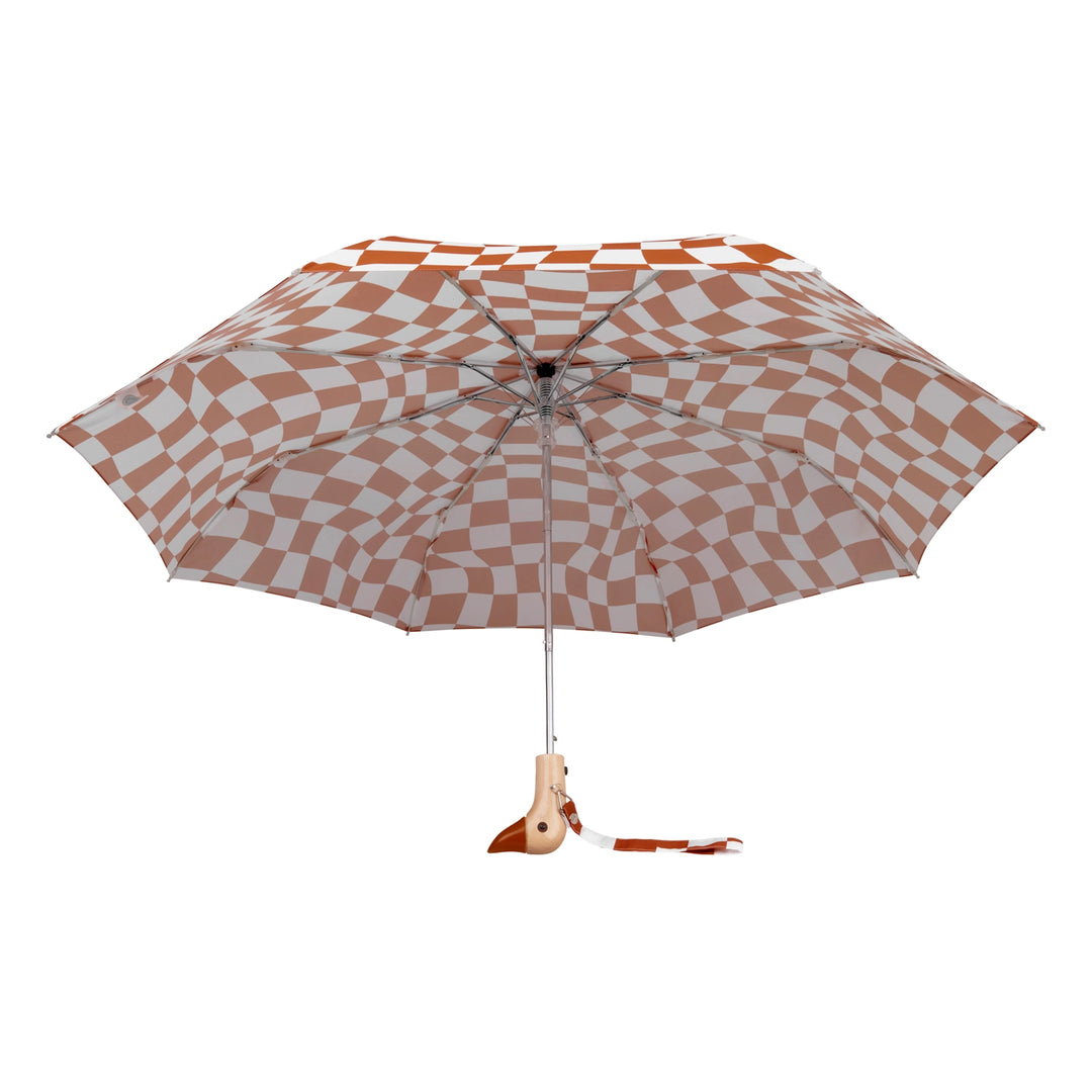 Peanut Butter Checker Compact Duck Umbrella