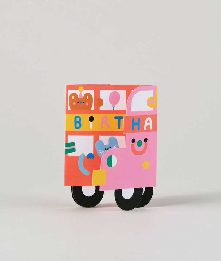 Birthday Bus  Fold Out Kid's Birthday Card