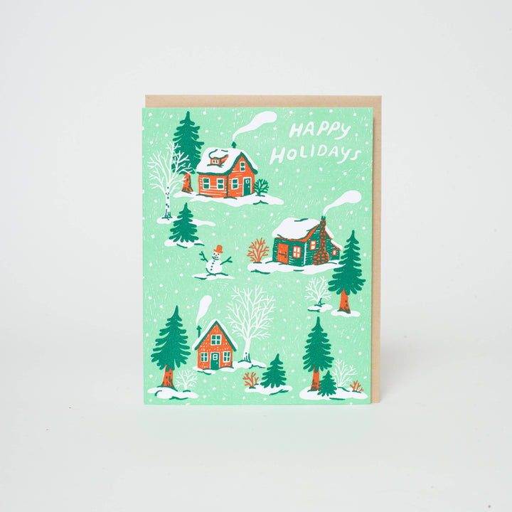 Christmas Cottages Greeting Card