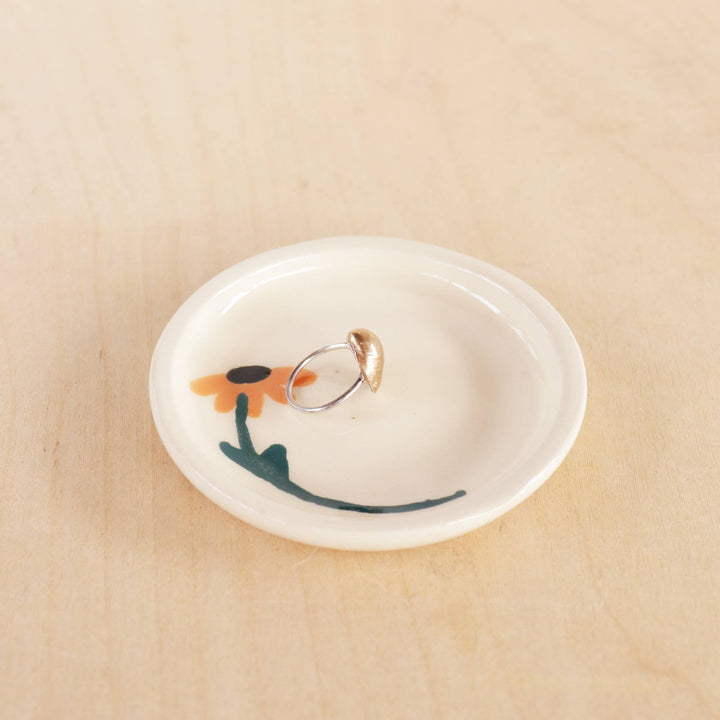 Ceramic Sunflower Ring Dish