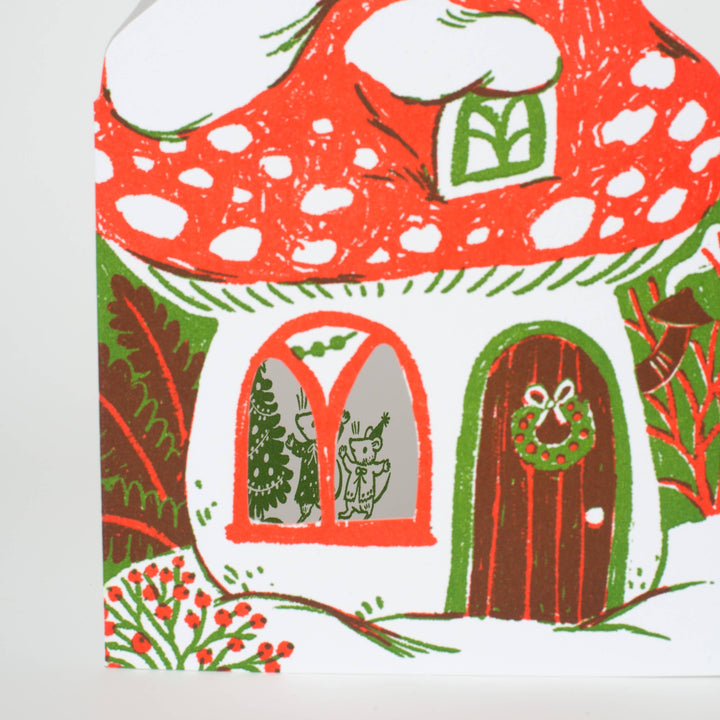 Merry Mushroom House Greeting Card