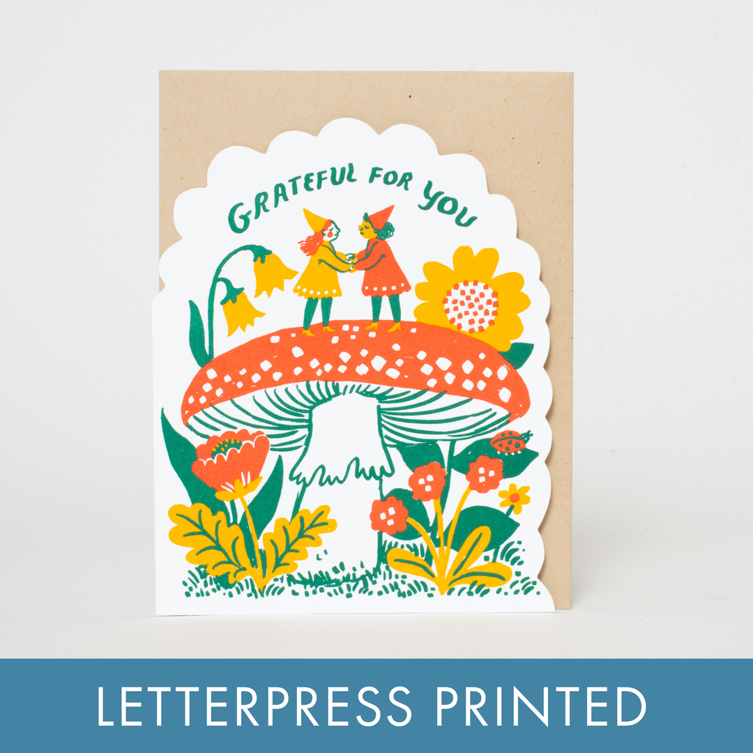 Grateful Gnomes Greeting Card