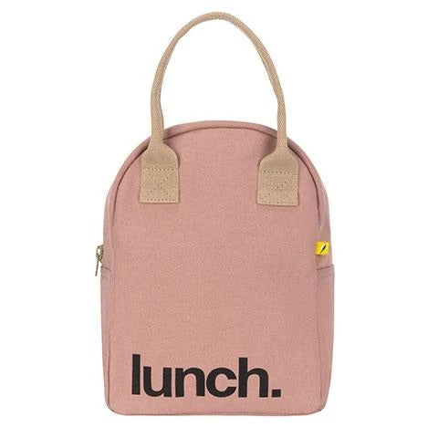 Zipper Lunch Bag - Mauve / Pink 'Lunch'