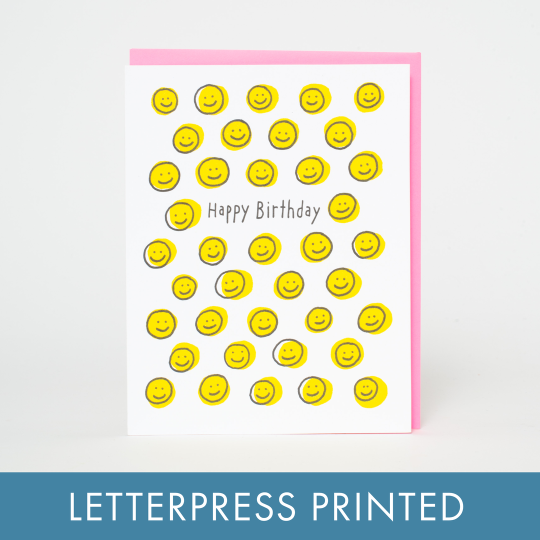 Happy Face Birthday Greeting Card