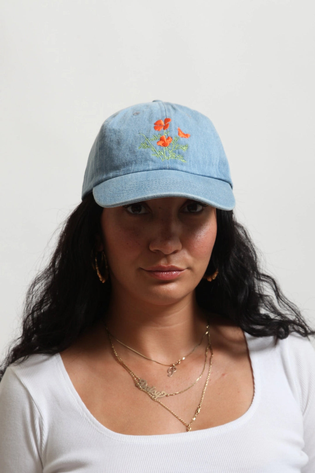 Denim Poppy Cap