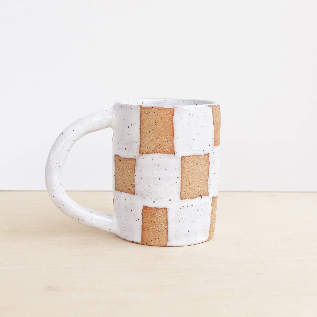 Checkerboard Ceramic Mug - 10 oz