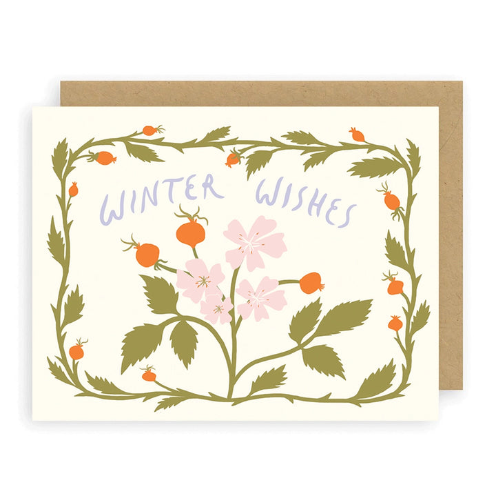 Rosehip Winter Wishes Greeting Card