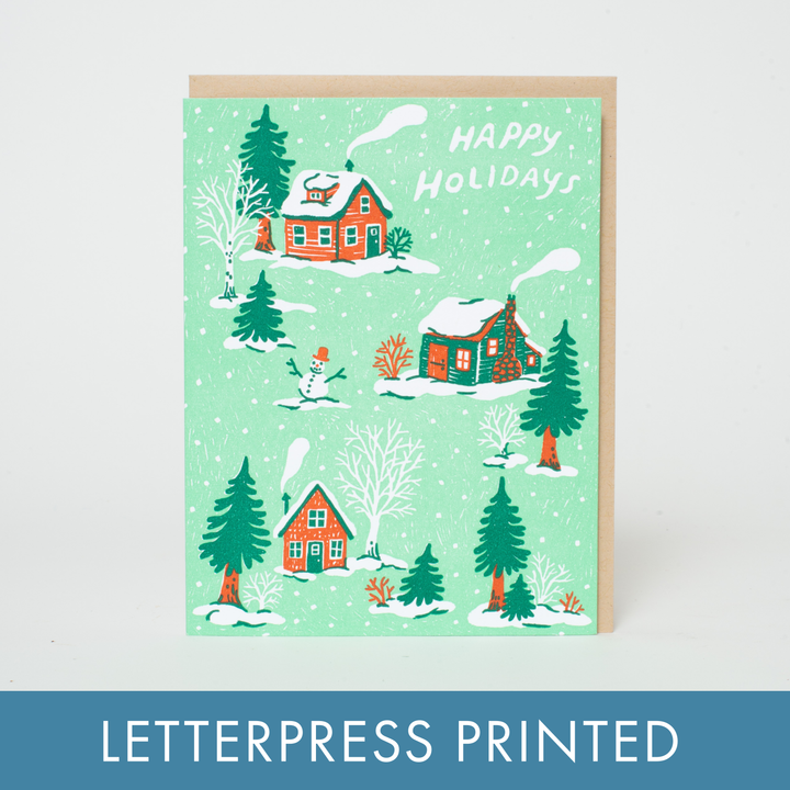 Christmas Cottages Greeting Card